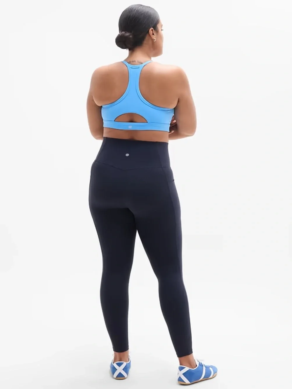 Athleta Salutation Stash II High Rise Legging Navy Blue pocket